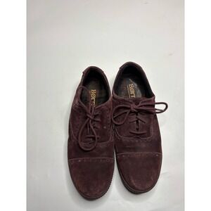 BORN Women's Burgundy Suede Leather Oxford Comfort Shoes Lace Up Size 9.5M